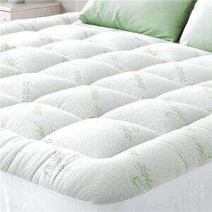 Ultra Soft Queen Size Mattress Topper - Viscose Made from Bamboo Pillow Top